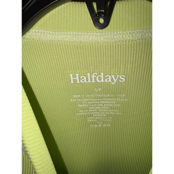 New Halfdays Womens Ribbed Short Sleeve T Shirt Pistachio Green Size S L XL - Picture 2 of 6